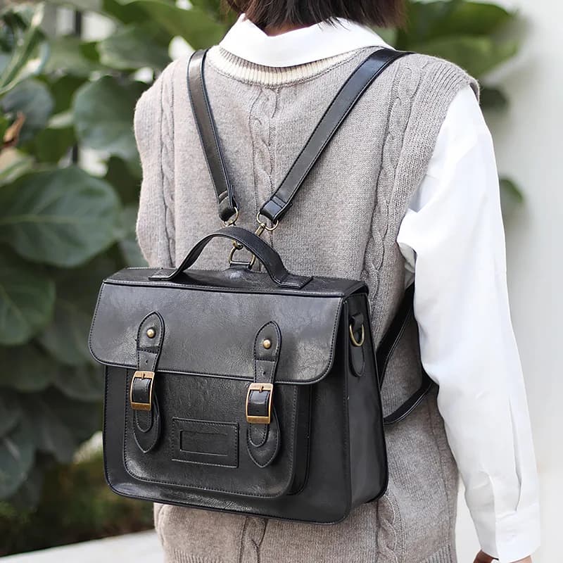Zaino da donna 2023 nuova borsa tote grande femminile multifunzione borsa a tracolla stile college in pelle PU borsa da scuola per studenti