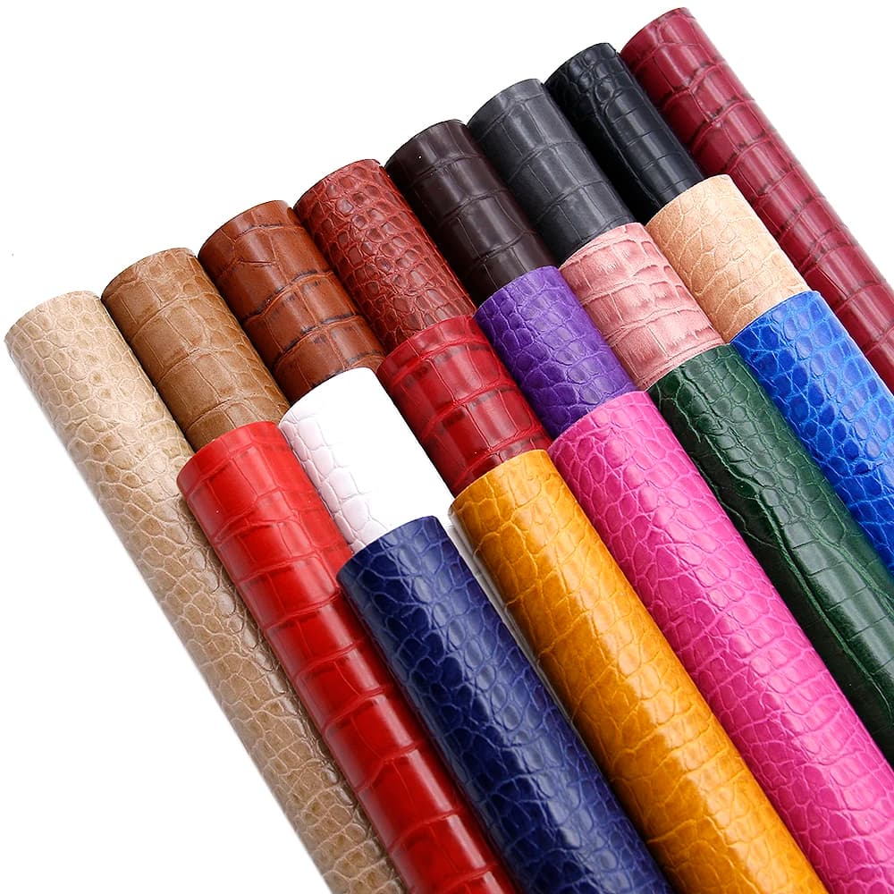 20*33cm motivo a coccodrillo trama goffrata lucida fogli di pelle sintetica affettata materiali fatti a mano fai-da-te, 1Yc10043