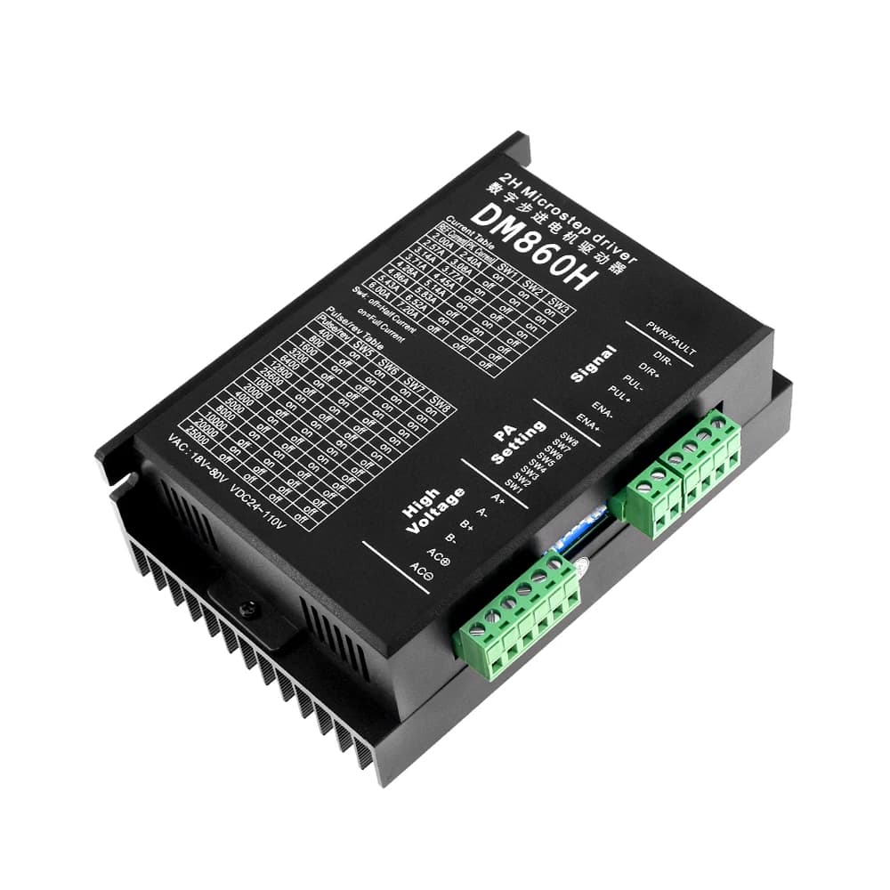 DM860/DM860H step-by-step motor drive controller with 24 ~ 80V DC 7.2A fan drive for Laser engine engraver Nema 17 Nema 23 34/42/57/86