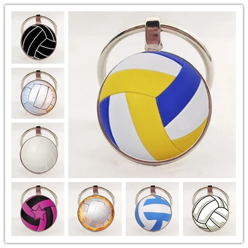 Nuovo portachiavi ciondolo pallavolo portachiavi sportivi circolari fatti a mano regali gioielli pallavolo per i fan