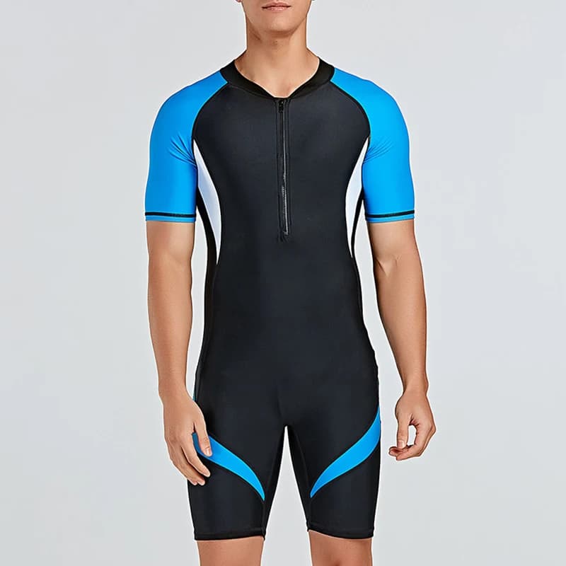 Muta in Neoprene da uomo manica corta Scuba Diving Suit surf Sunproof One Piece Set Snorkeling pesca subacquea costume da bagno