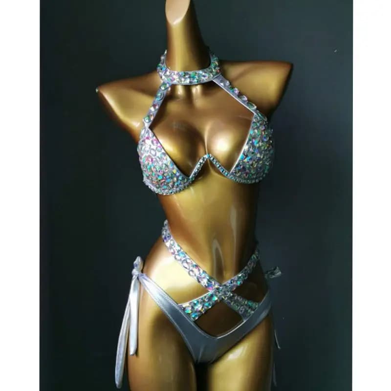 2021 venus vacation new diamond bikini set sexy women's swimwear strass swimsuit bling stones swimsuit crystal bikini