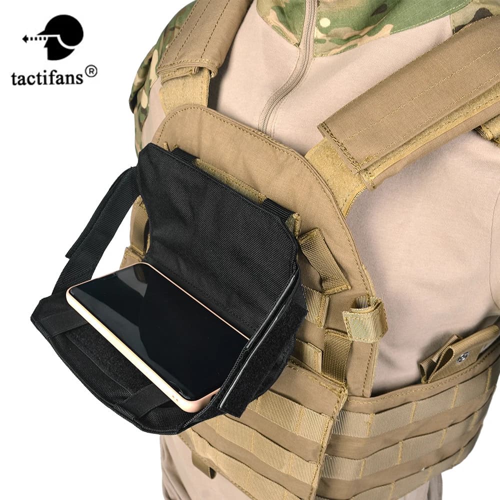 Tactical MOLLE Phone Map Holder Carrier Pouch Vest Plate pannello frontale cintura Stiky Pack EDC Utility accessori da caccia in Nylon