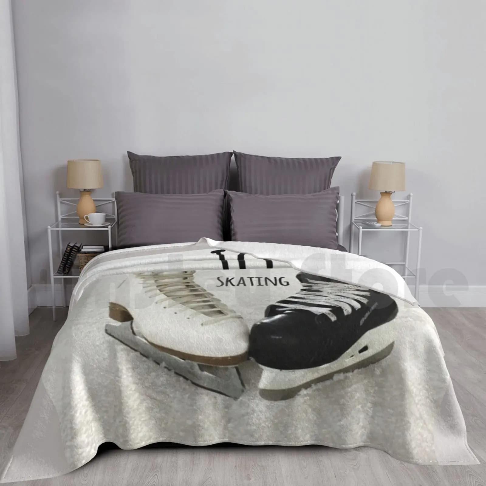 Coperta per pattinaggio su ghiaccio per divano letto Viaggi Pattinaggio su ghiaccio Sport invernali Canada Pattinaggio di figura Danza su ghiaccio stagionale