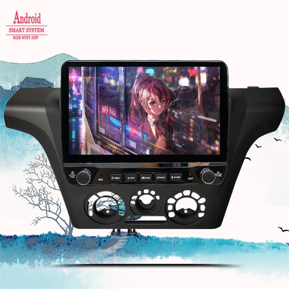 Autoradio Android 14 da 10'' 8G+128G con FM AM Stereo, Lettore DVD Audio Video, Navigazione GPS per Mitsubishi Outlander 2002 - 2008, Carplay