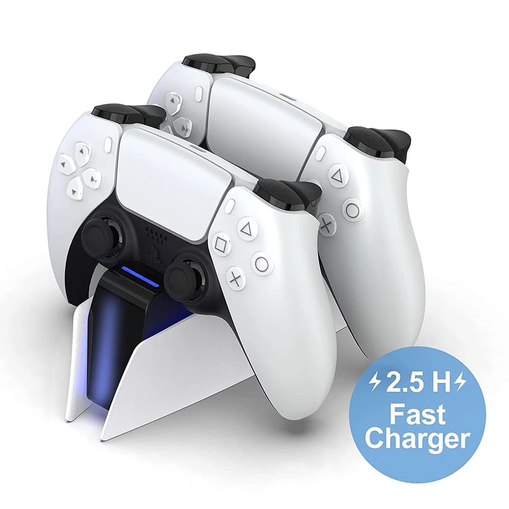 Per PS5 Tipo-C DualSense Stazione di ricarica Doppio supporto per caricabatterie dock di ricarica per controller di gioco wireless PlayStation 5 DualSense