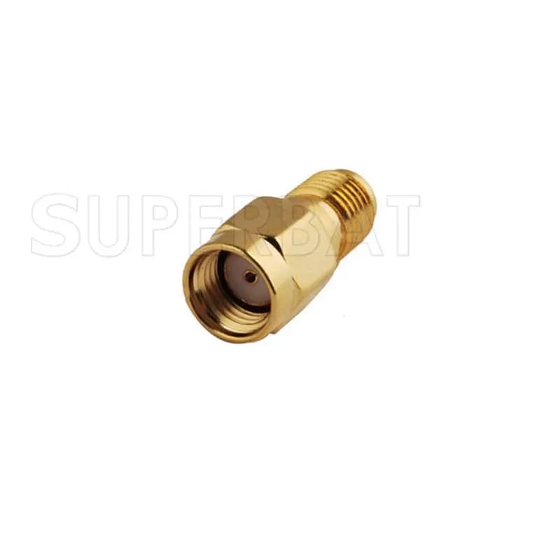 Adattatore connettore Superbat RP-SMA maschio a SMA femmina, adattatore dritto coassiale RF da 50ohm per antenna WiFi, router, GPS, dispositivo RFID