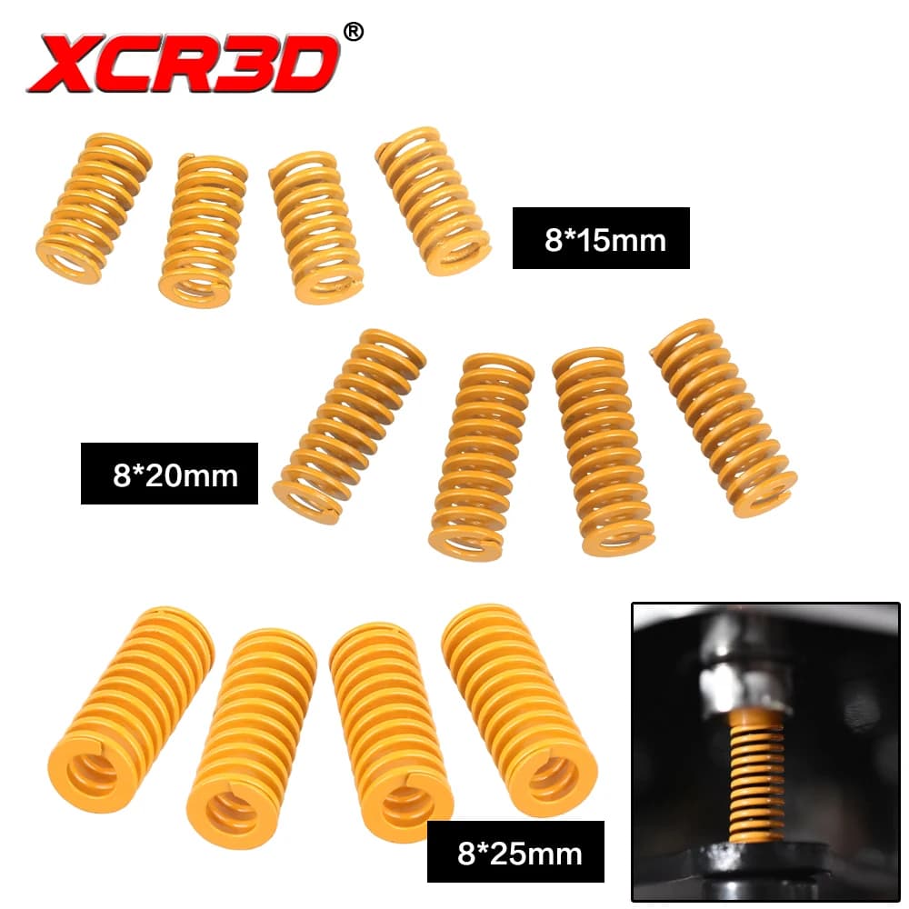 XCR3D 4 pezzi parti della stampante 3D letto riscaldato piattaforma in vetro livellamento molla estrusore accessori forti lunghezza 15/20/25mm per Ender 3