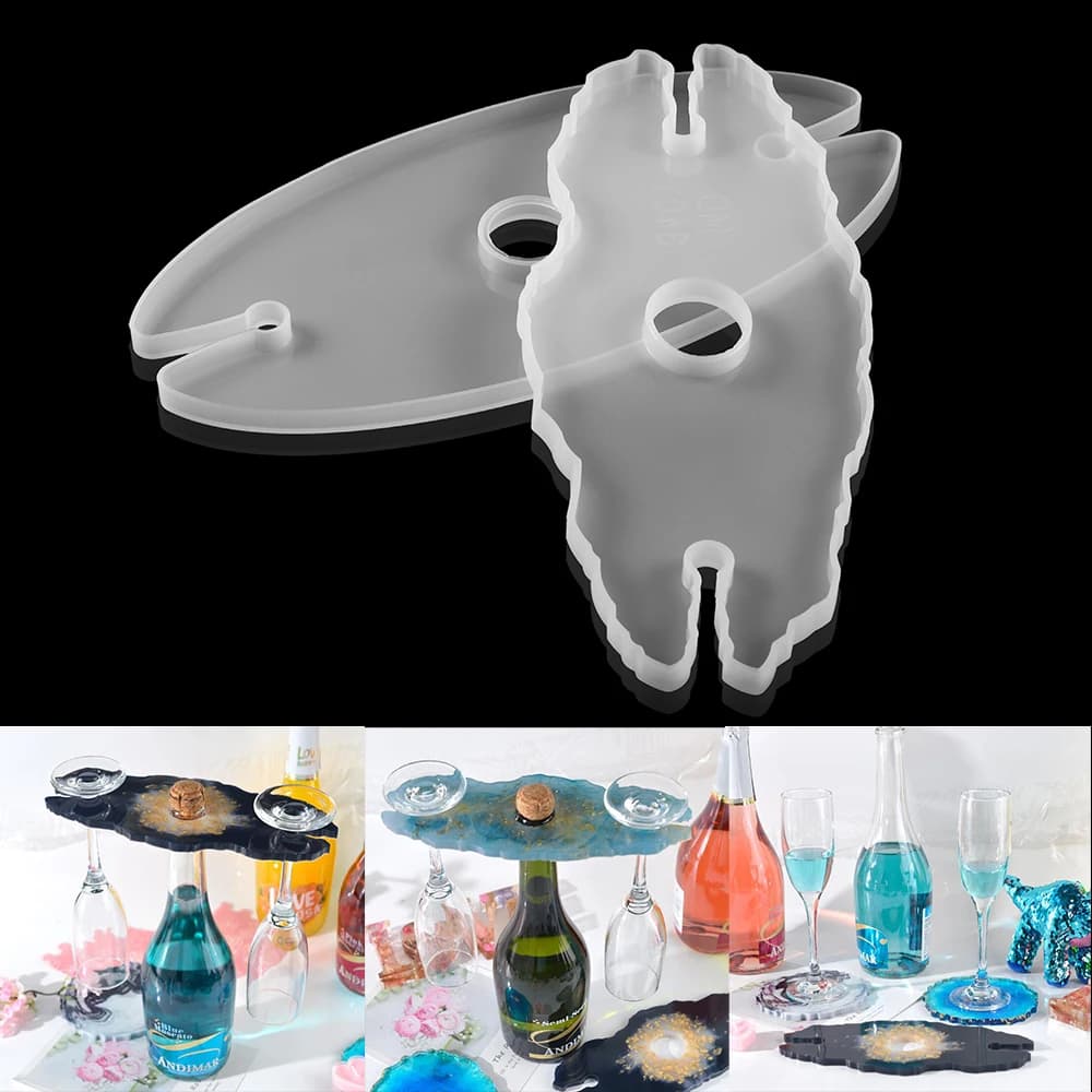 1pcs Vino Cremagliera Stampi In Silicone Rosso di Vino Scaffale Tazza di Stampo In Resina Epossidica Rosso Vino Vassoio Artigianato Fatti A Mano Per Il FAI DA TE gioielli Che Effettuano Cessioni