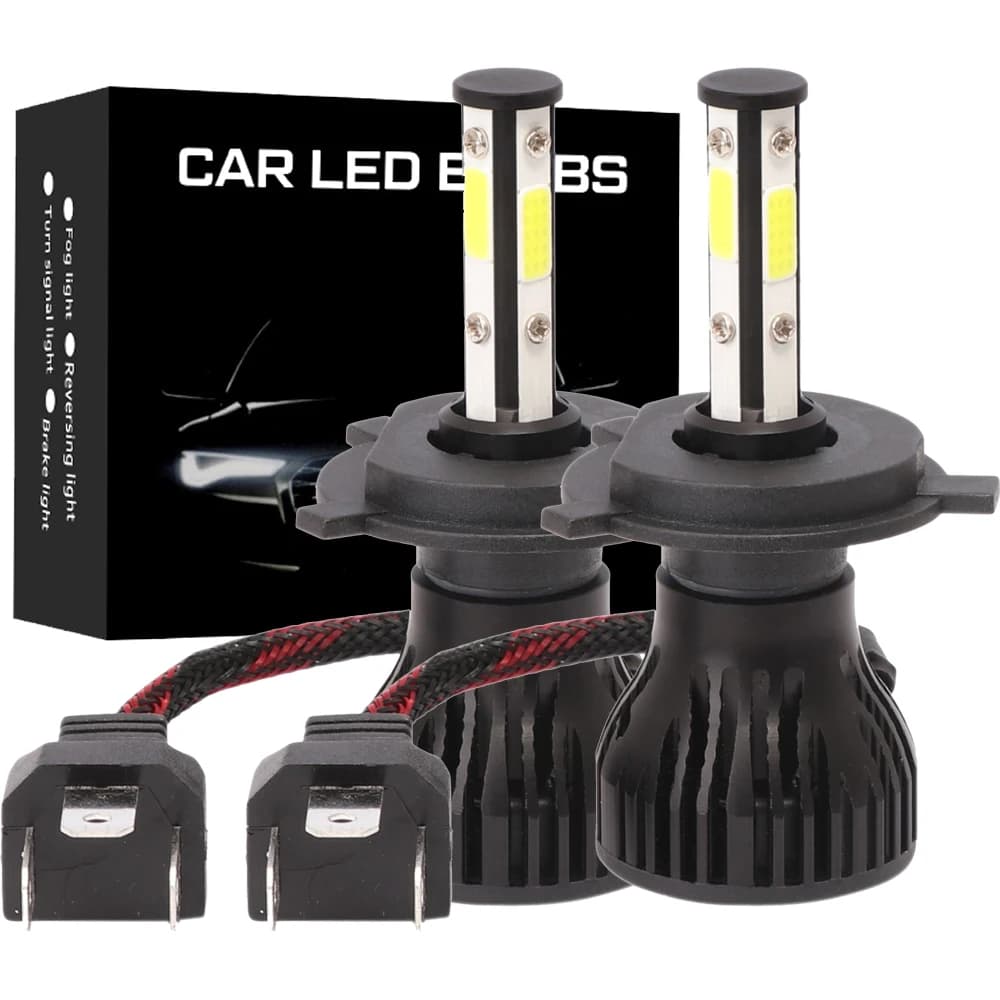 2 pezzi nuovi 4 lati LED 6500K H11 H4 H7 H1 H3 H8 9004 9005 9006 9007 lampadine per fari a LED per Auto Auto Led HB3 HB4 HB5 880 fari 12V