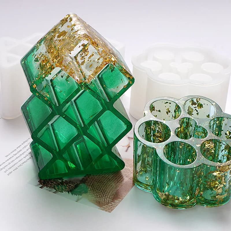 Supporto per scatola di immagazzinaggio per rossetto stampo in resina fai-da-te stampi in resina epossidica per fiori secchi in Silicone per gioielli cosmetici