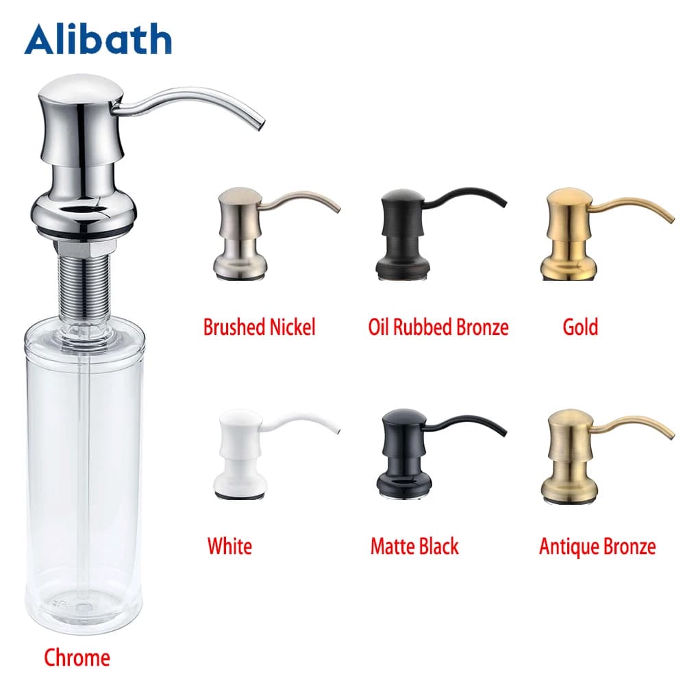 Dispenser di sapone per lavello da cucina Dispenser di sapone per bagno con testa in ottone Pressa manualmente Dispenser di sapone Accessori da cucina.