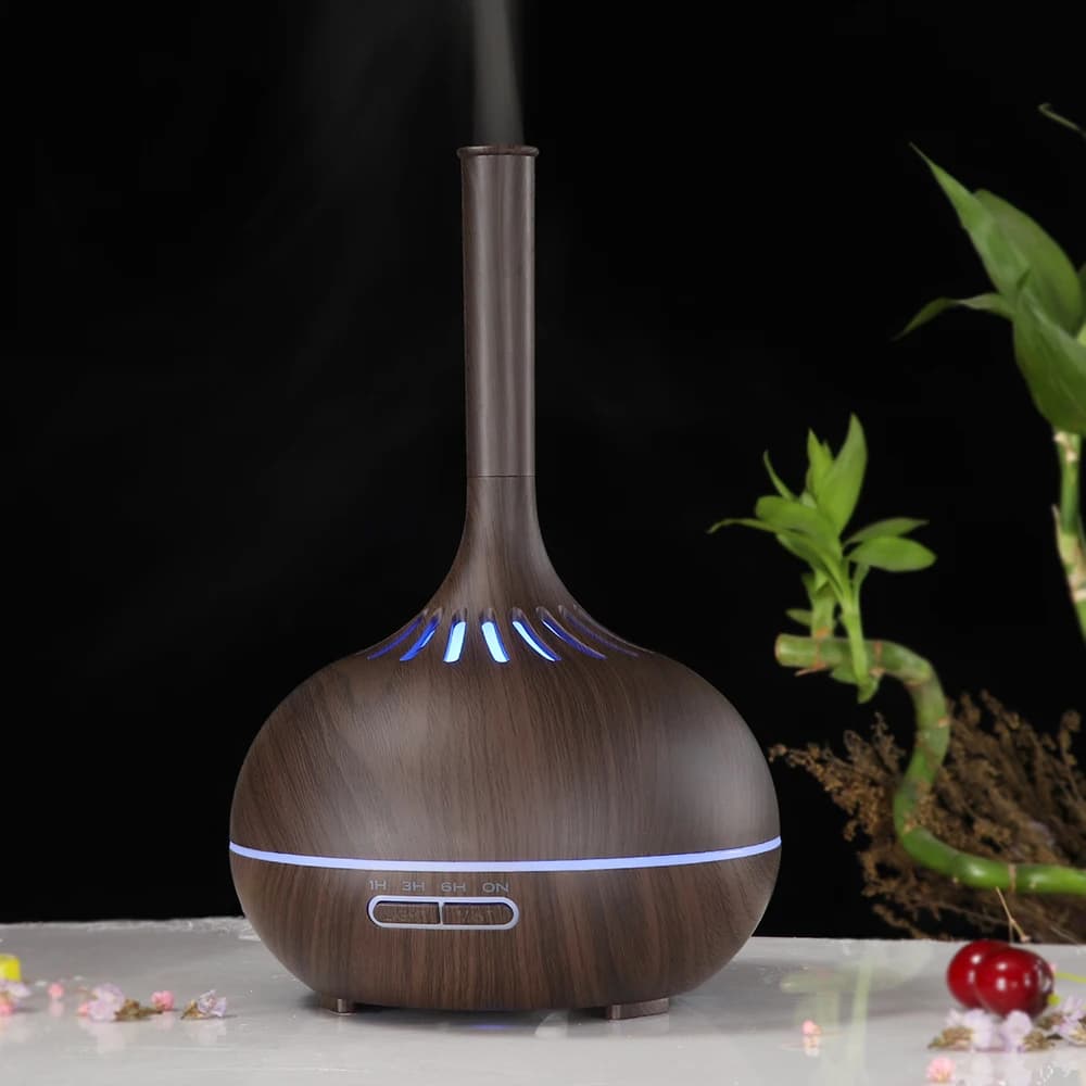 400ml Humidifier Electric Aroma Air Diffuser Wood Grain Ultrasonic Air Humidifier Essential Oil Aromatherapy Mist Maker Home