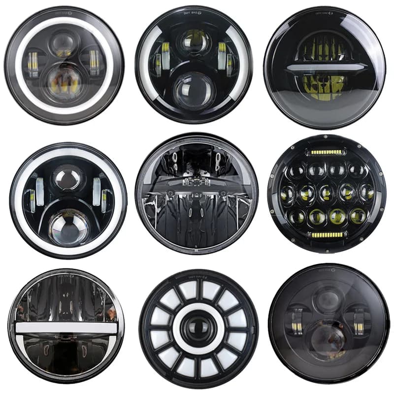 7"60W motorcycle LED light with low Halo H4 high beam with yellow turn for Harley-Moto/Wrangler Jk TJ LED light