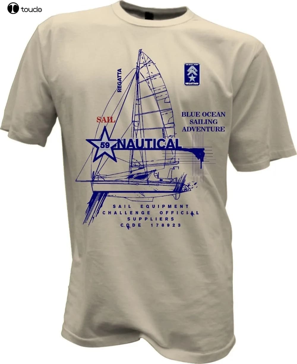 Vela Segeln Barca a vela Ancora Sport acquatici Vacanza Vela Club Barca nautica Nuova moda Girocollo Uomo T-shirt Neon T Shirt