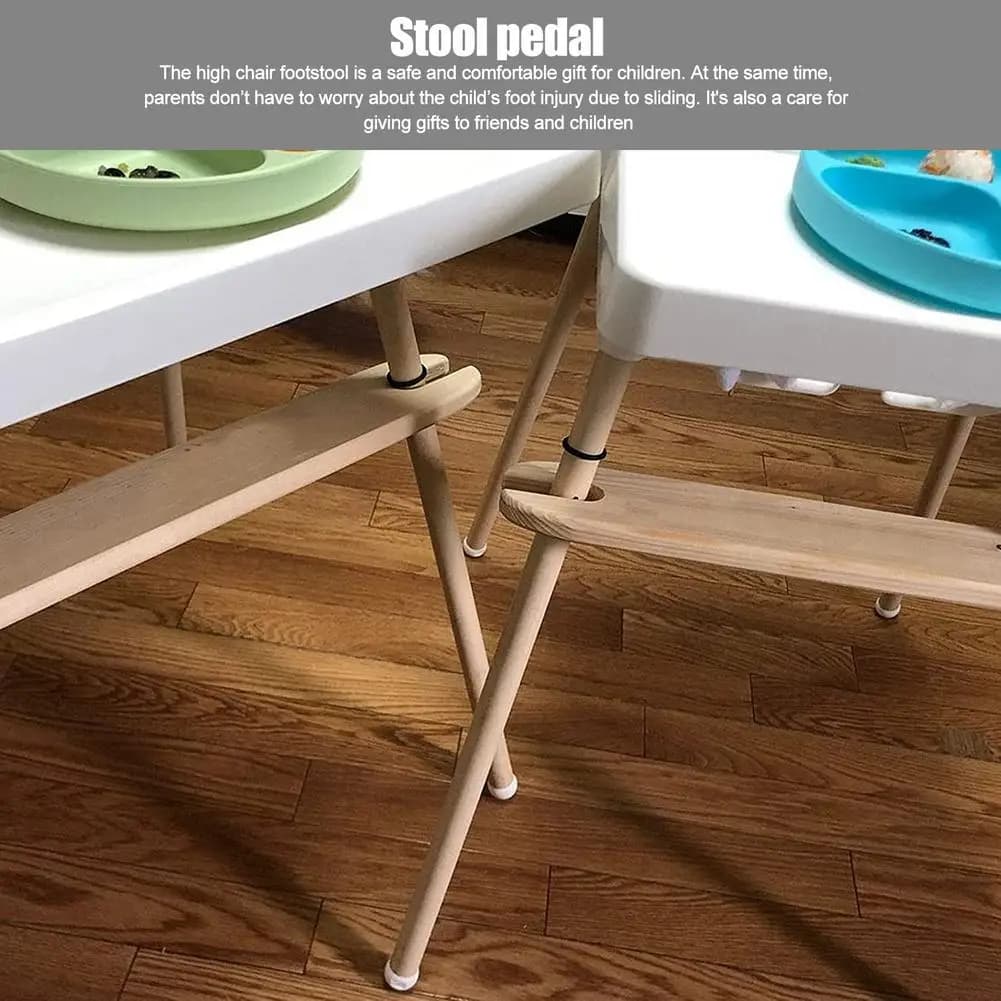 Seggiolone poggiapiedi seggiolone Bamboo Footboard antiscivolo sgabello regolabile pedale neonati accessori di sicurezza