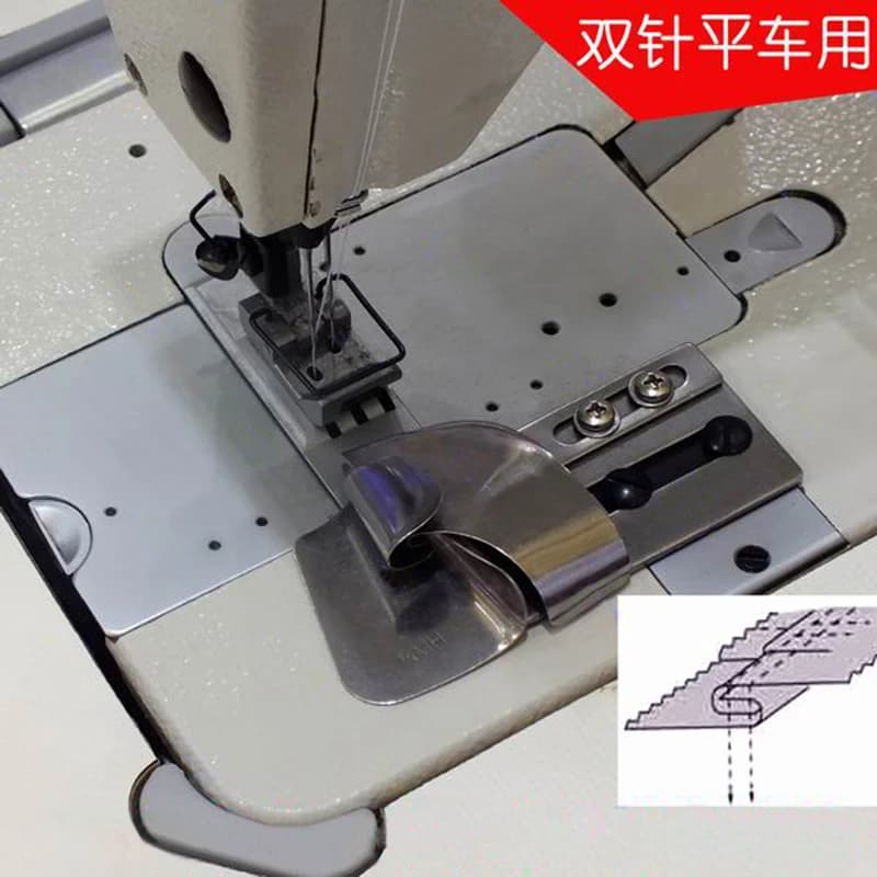 Macchina da cucire industriale con catena di bloccaggio a 2 aghi, manicotto superiore overlock, cartella SEAM LAP, patchwork, cilindro a trazione, cartella raccoglitore
