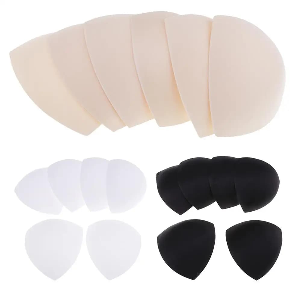 3 paia di cuscinetti per reggiseno in spugna morbida per reggiseno a triangolo da donna, reggiseno sportivo, bikini, reggiseno yoga, costume da bagno, bralette, inserti per reggiseno allattamento