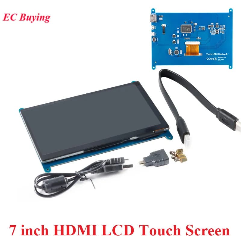 Touch screen capacitivo USB da 7 pollici compatibile HDMI 800x480 1024x600 Modulo display LCD a LED da 7,0 "per Raspberry Pi 3B +/4B Raspbian