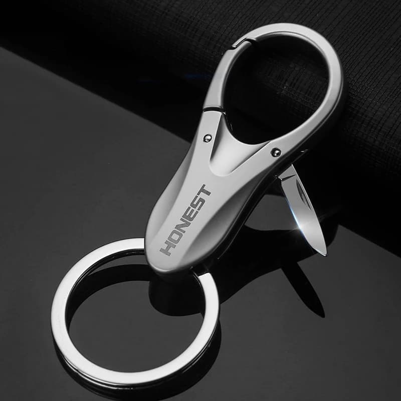 Unboxing Portachiavi Coltello Pieghevole Clipper Portachiavi per auto Disimballaggio Strumento durevole Semplice per portachiavi Regalo durevole per uomo