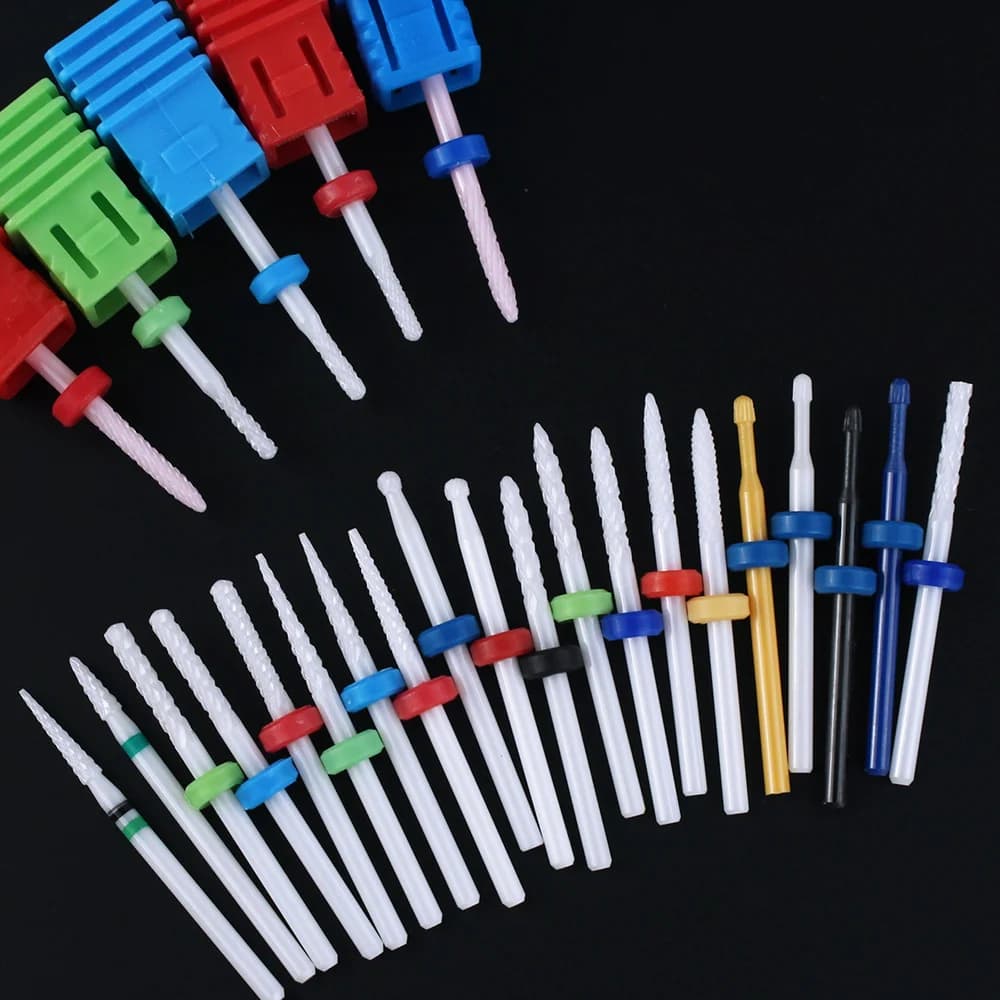 1pc Punta da trapano per unghie in ceramica Punte per fresa a sfera piccola per manicure Pedicure Apparecchio a punta Lime Smalto gel Rimuovi strumenti
