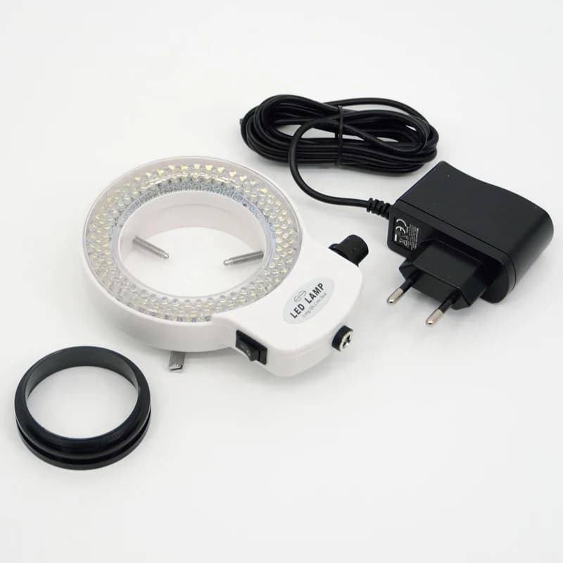 FYSCOPE 144 LED ring white light illuminator lamp for industrial stereo microscope with adjustable magnifier adapter with AC power supply