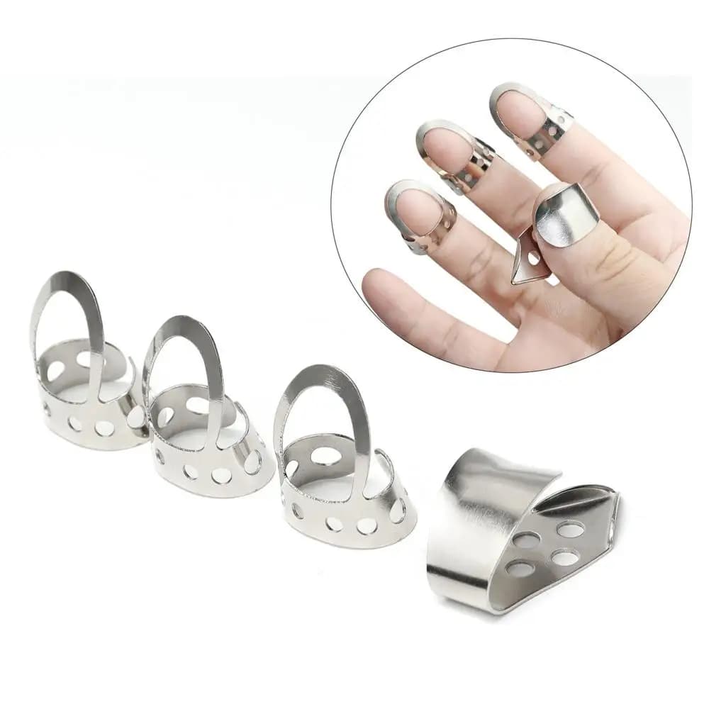 4pcs Thumb Picks Plettro Picks Pollice Acustica Chitarra di Barretta Della Farfalla Set Nails All'ingrosso di Protezione per Chitarra Banjo Ukulele