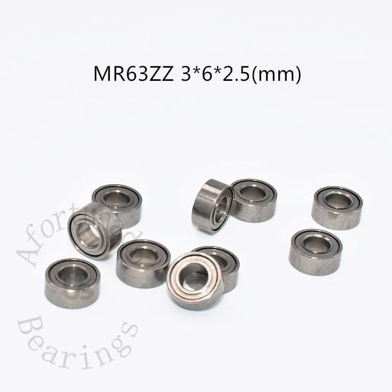 MR63ZZ 3*6*2,5(mm) Cuscinetti 10 pezzi in acciaio al cromo Parti di apparecchiature meccaniche ad alta velocità sigillate in metallo
