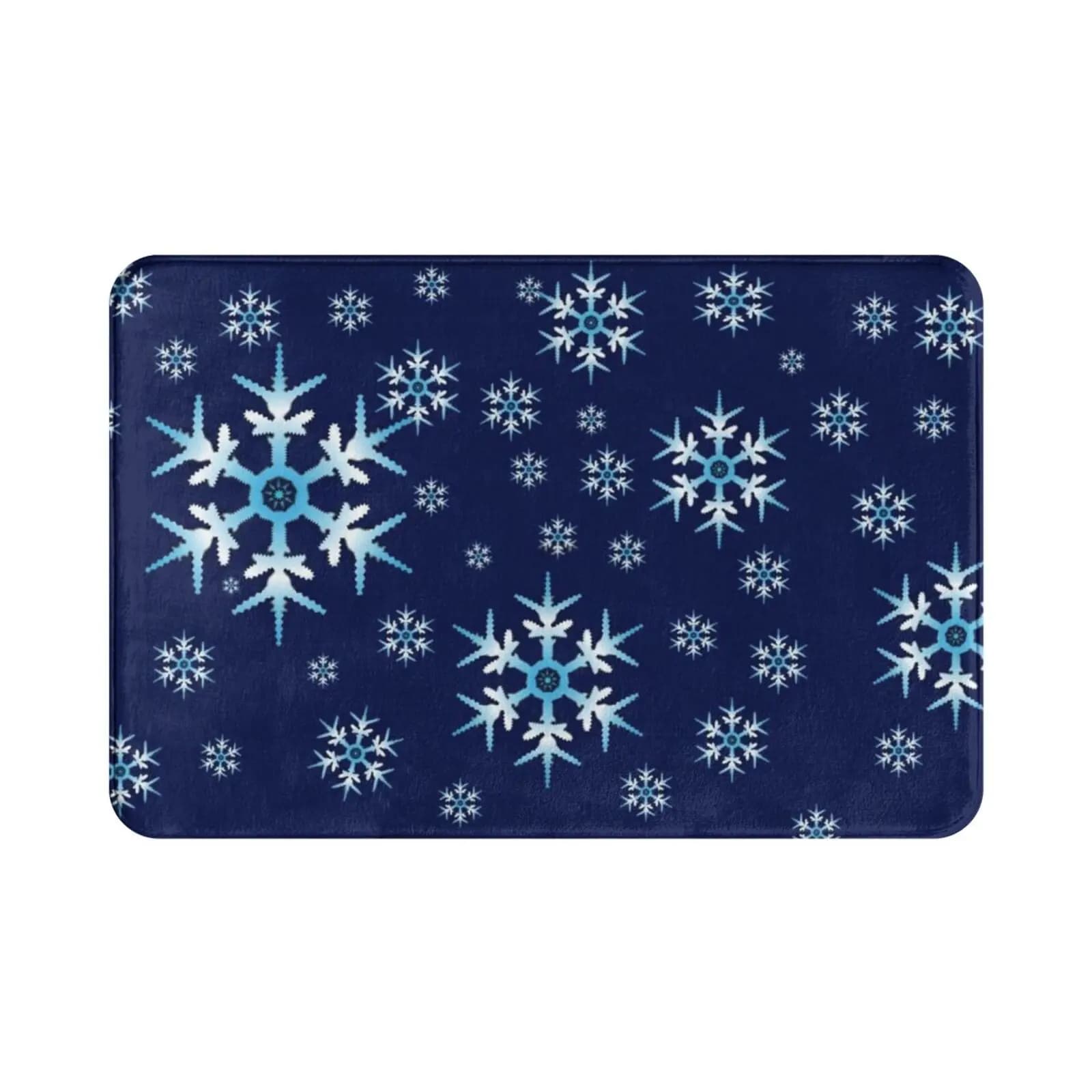 Snow models Carpet Mat Carpet Bearing Soft Johndsmith Snowflake Winter Blue Snow Model Snow White Water Soft Gel