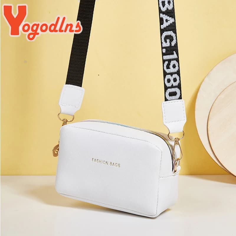 Yogodlns Borsa quadrata piccola moda per donna Borsa a tracolla in pelle PU Borsa a tracolla con tracolla con lettera Borsa alla moda Bolsa