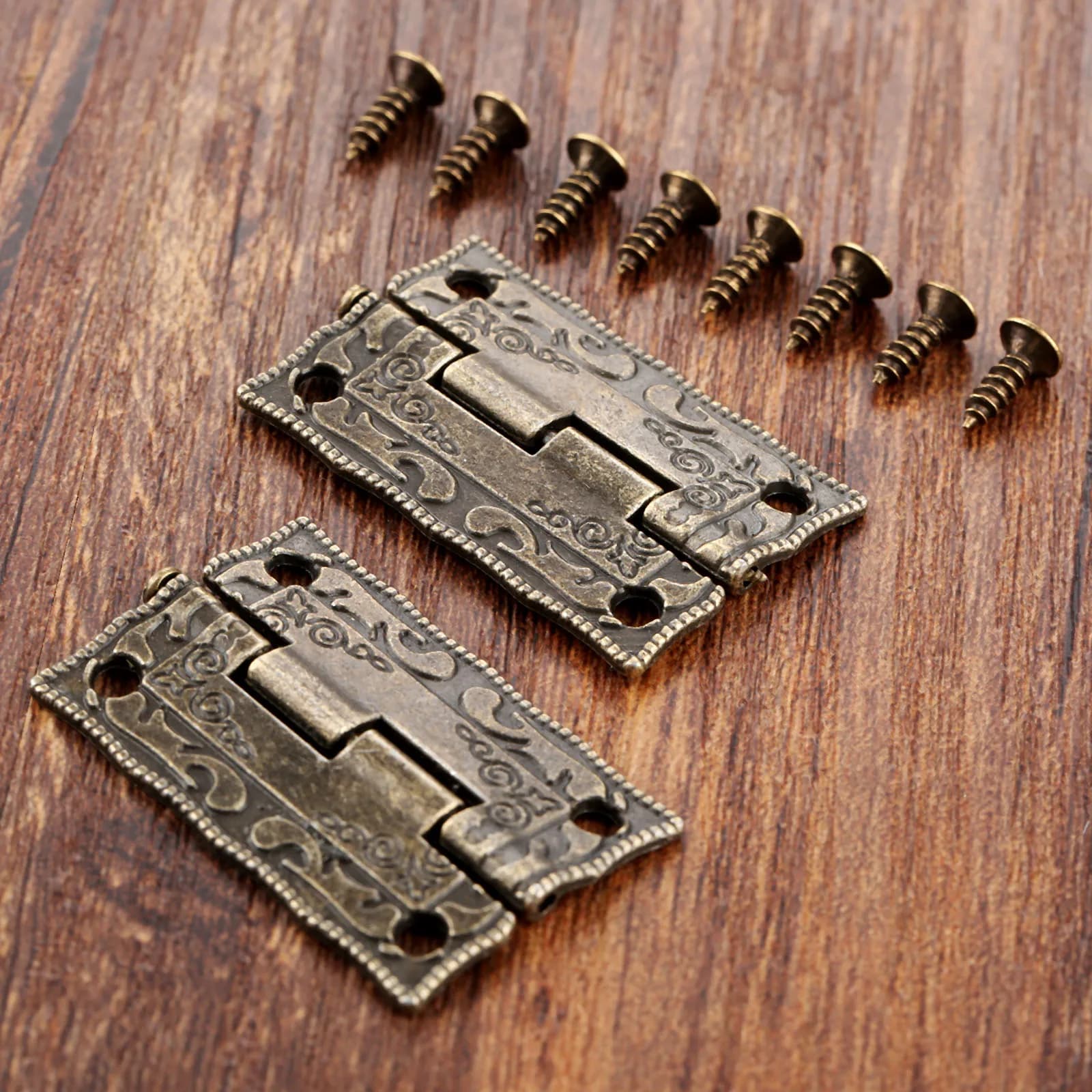 2 pezzi cerniere in bronzo antico cassetto porta dell'armadio decorativo Mini cerniera per immagazzinaggio scatola di legno mobili Hardware 35*23mm