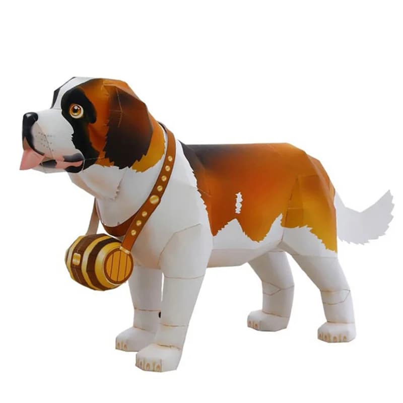 Saint Bernard Dog Handmade Origami Art Folding Mini Cute 3D Paper Model Papercraft Animal DIY Teens Adult Craft Toys QD-086