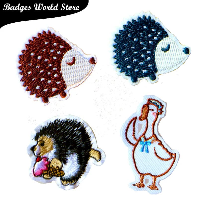 Decorative patch for cartoons icon chicken hedgehog patches embroidered applique for kawaii clothes iron DIY on badge on a backpack