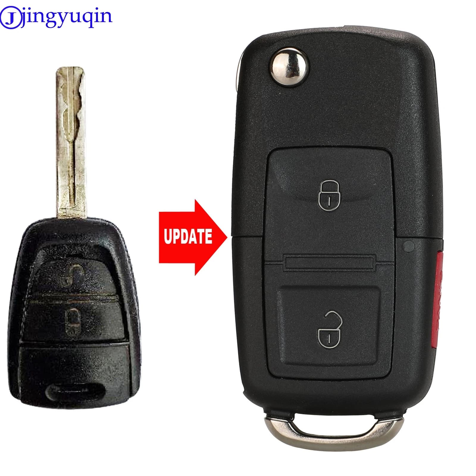 Jingyuqin Chiave per auto telecomandata a 2 pulsanti per chiave Kia Ceed con elettronica 433 MHZ Chiavi per auto con lama non tagliata