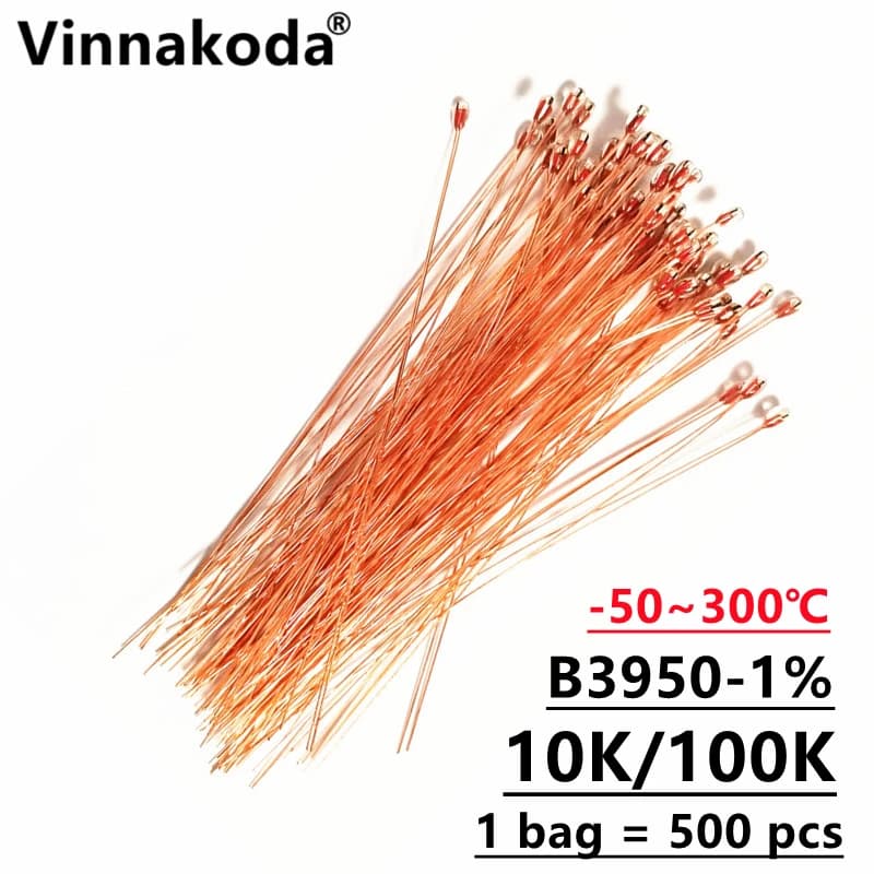 Sensore di temperatura single-ended MF51D NTC B3950 10/100K 1% resistenza alla temperatura 300 ℃ Sonda per stampante 3D