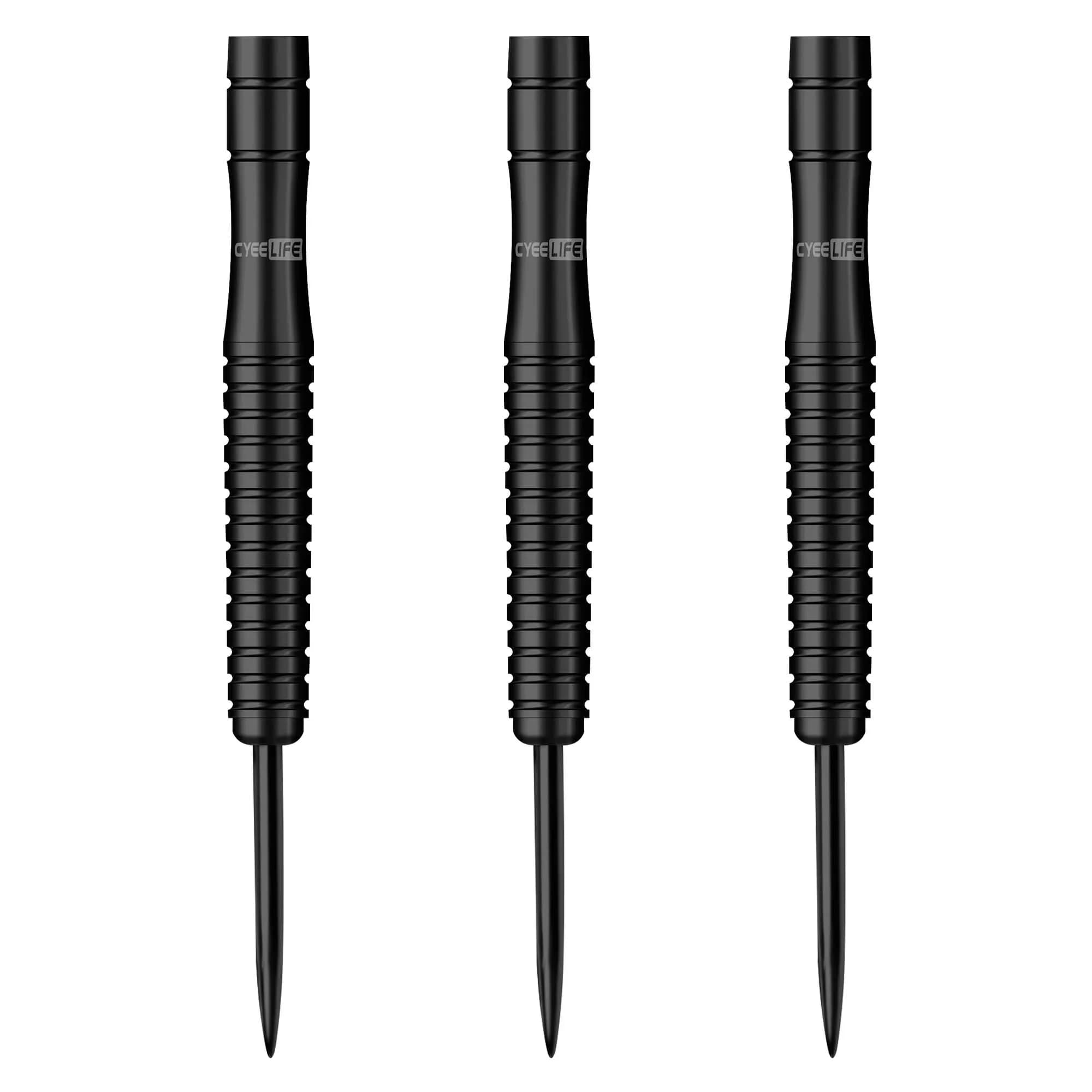 CyeeLife 23g Botti per freccette in acciaio al tungsteno al 90% neri 3 pezzi per bersaglio con punta in metallo senza accessori