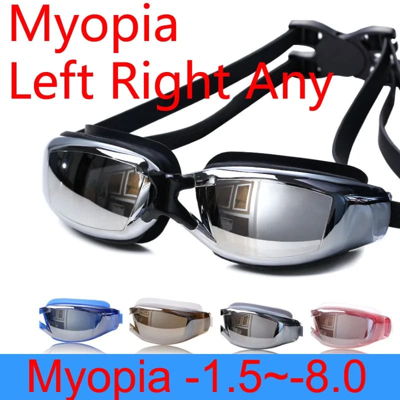 Men Women's Swim Glasses Myopia Anti Fog Professional Adults Prescription Waterproof Swimming Pool Glasses Sub-Optic Glasses