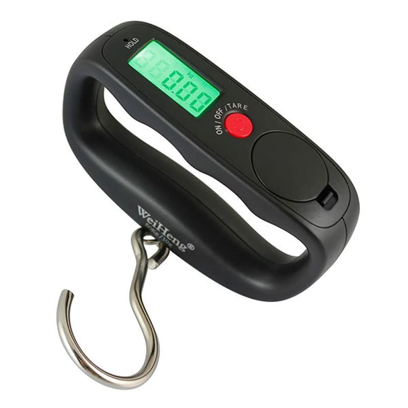 Bilancia digitale tascabile 50kg 10g Bilancia elettronica LCD Gancio portatile Bilancia per appendere bagagli Bilancia retroilluminata Pesatura