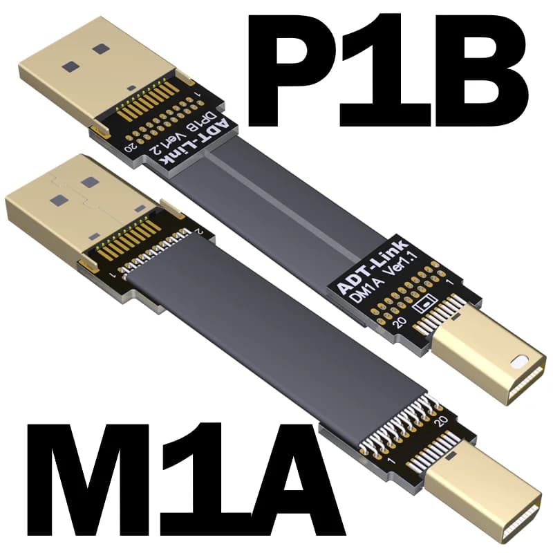 Cavo piatto Mini DisplayPort a DisplayPort 1.2 Cavo DP a Mini DP maschio-maschio placcato in oro Supporta HDR/DSC 4K@60Hz 2K@144Hz per Vi