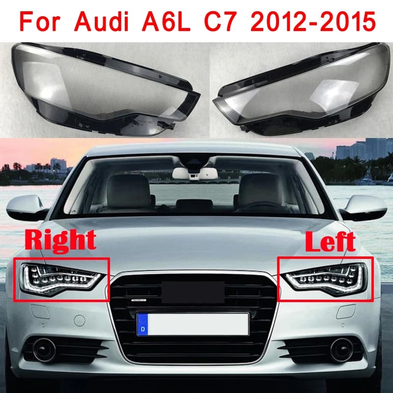 For Audi A6 C7 2012-2015 Car Front Headlight Lens Cover Auto Transparent Lampshade Lampshade Lampcover Head Lamp Light Shell