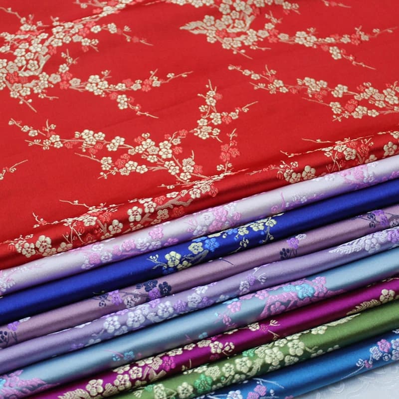 75x50 cm Plum style damask satin silk jacquard fabric costume upholstery furniture curtain clothing material