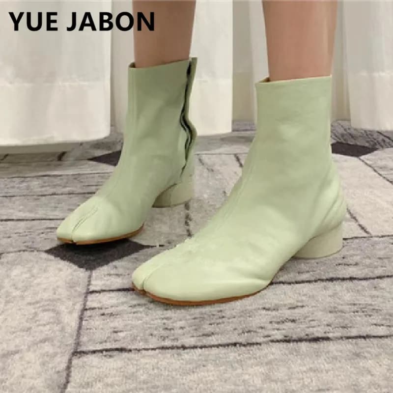 Nuovo autunno inverno punta divisa scarpe moderne in vera pelle per donna stivaletti sexy tacchi alti verde blu stivaletti fibbia Stap