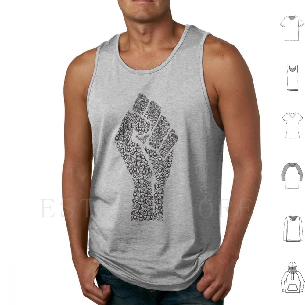 Raised Fist Peace Power Symbol Tank Tops Vest Cotton Fist Pride Power Civil Right Social Justice Black Lives Matter Police