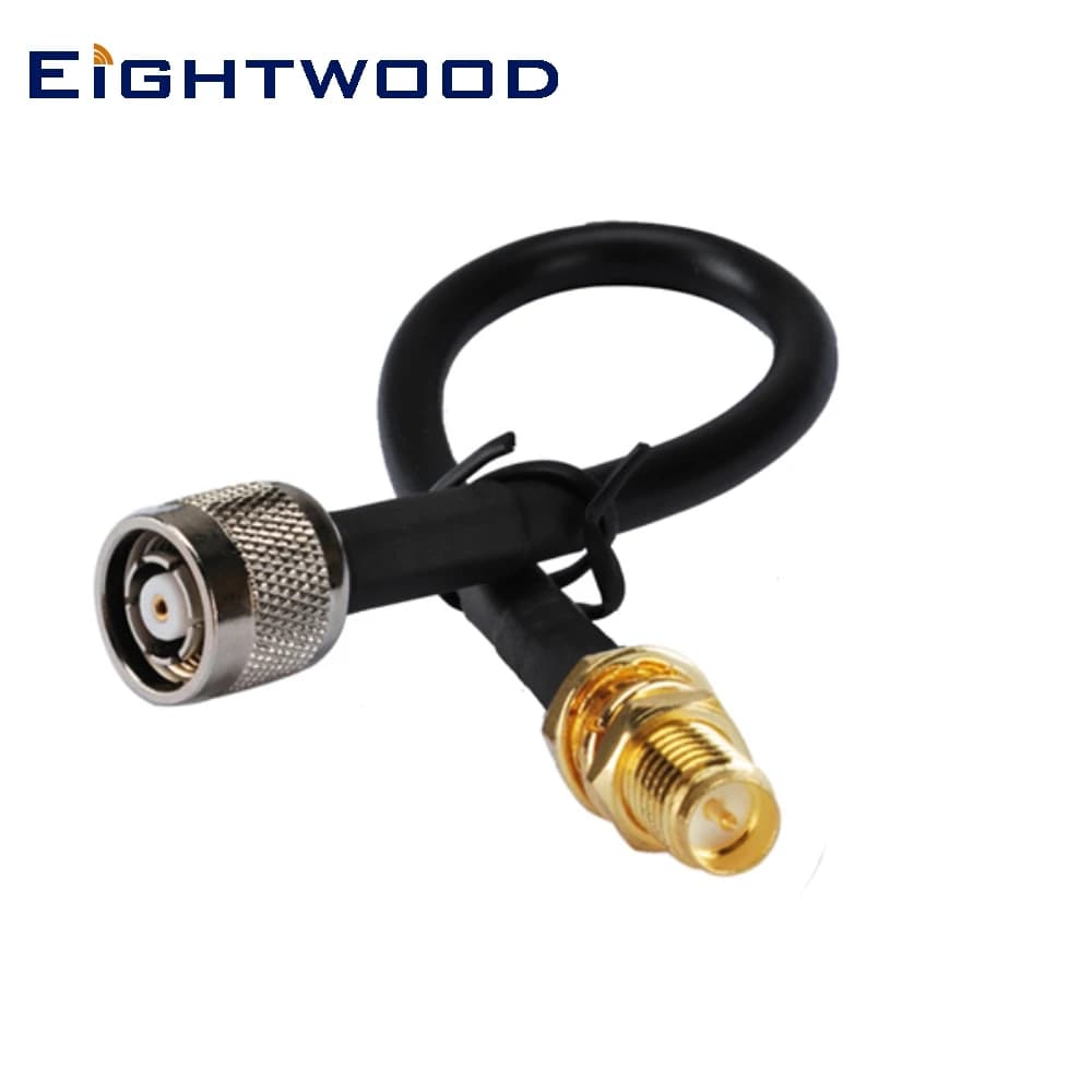 Eightwood RP-SMA Maschio a RP-TNC Femmina Cavo Pigtail LMR195 20 cm per Antenna WiFi Hotspot Booster Router AP Ripetitore Amplificatore