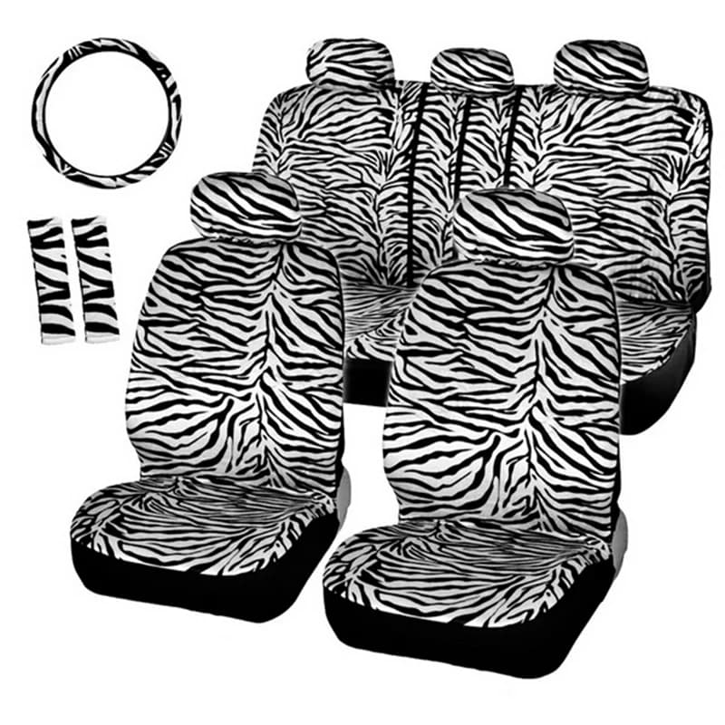 Short White Zebra Plush Seat Covers Set Car Seat Cover Wheel Cover Pad Car Seat Cover for bmw toyota rav4 2015