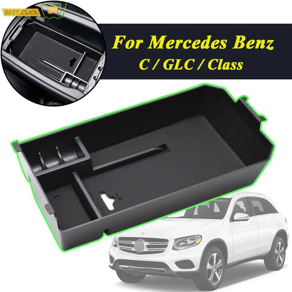 Car Armrest Storage Box Central Console Tray Pallet For Mercedes Benz C GLC Class W205 C180 C200 C260 C300 GLC200 GLC260 GLC300
