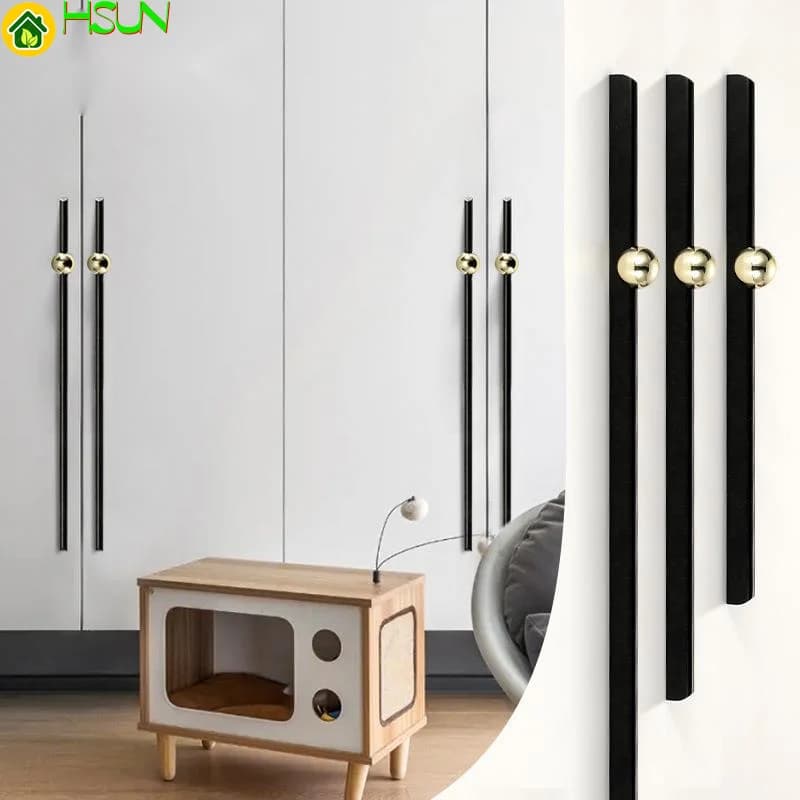 Maniglia per porta dell'armadio in lega di alluminio oro nero lunga 1 metro maniglia per cassetto interna semplice moderna