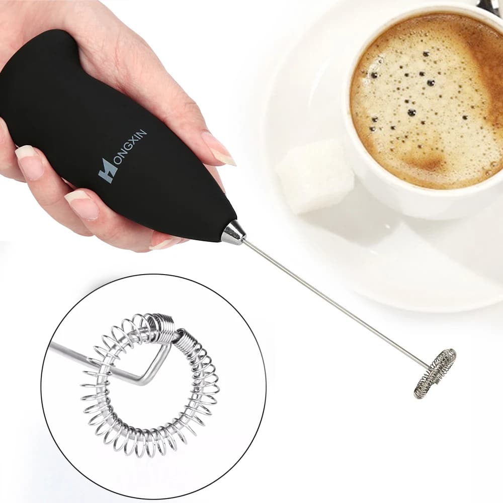 Handhold Milk Frother Battery Operated Foam Maker Electric Egg Beater Coffee Hot Chocolate Stirrer
