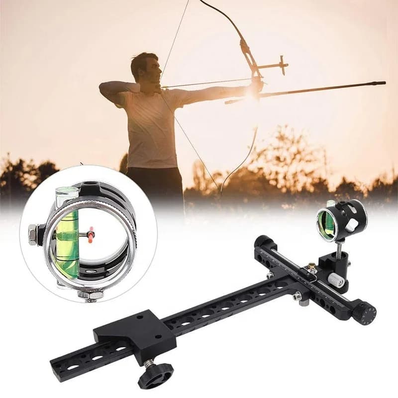 Topoint TP8510 Archery Target 1 Pin 0.059&quot Compound Bow Recurve Bow Sight With Micro Adjust Long Pole Hunting Shooting