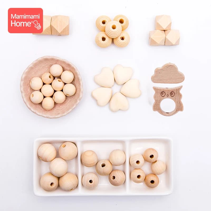 Perline di legno massaggiagengive per bambini fare catena ciuccio roditore in legno artigianato fai da te perline dentizione neonato accessori fai da te regali infermiera